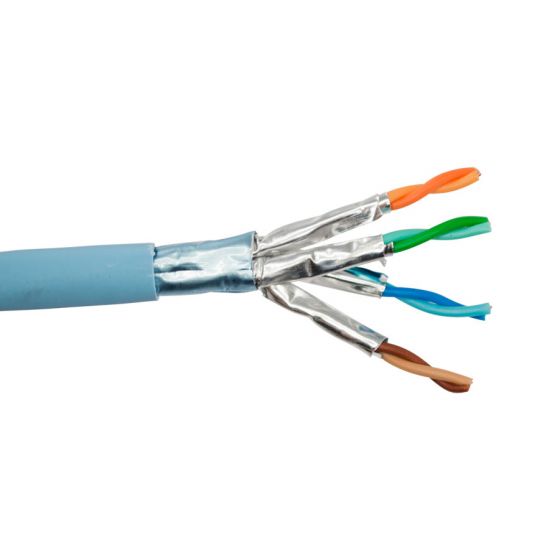 CAT6A-F/FTP-BL| CAT6A Bulk Cable F/FTP- 10GBASE-T, 600 MHz AWG SOLID BC PVC JKT BLUE | SCP Structured Cable Products